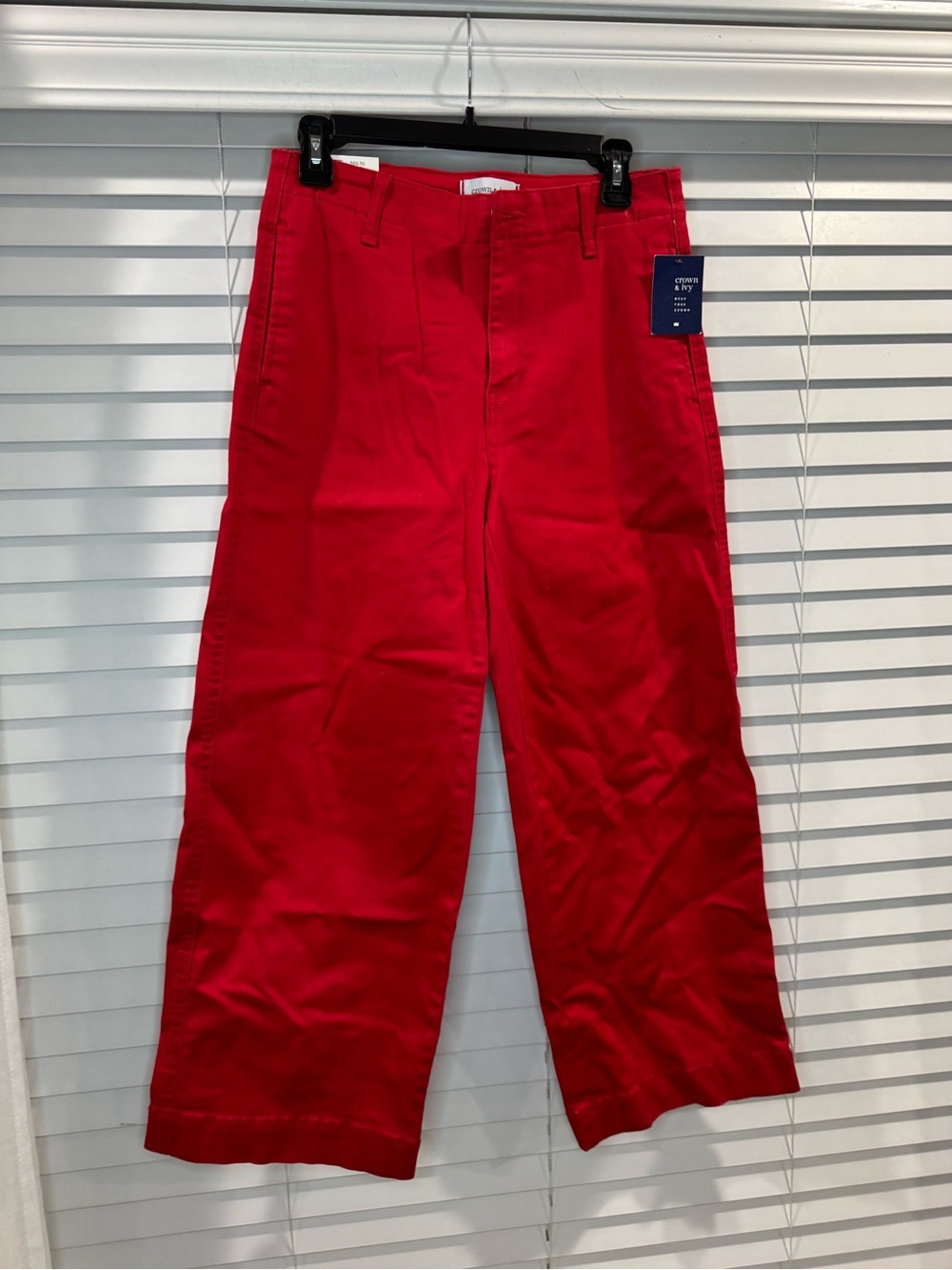 crown & ivy Red Wide-Leg Chinos